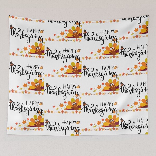 Item preview, Happy Thanksgiving Turkey Autumn Leaves Fall designed and sold by artsyandinspire.