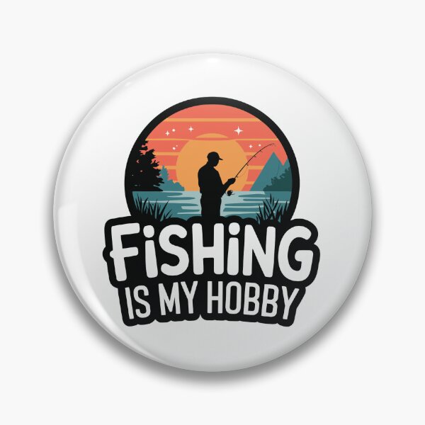 Item preview, Fishing Is My Hobby Retro Sunset Silhouette Design designed and sold by EurekaHunters.