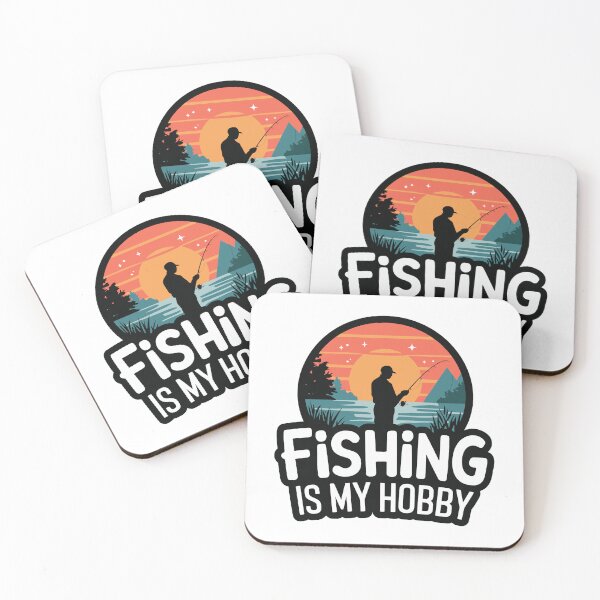 Item preview, Fishing Is My Hobby Retro Sunset Silhouette Design designed and sold by EurekaHunters.