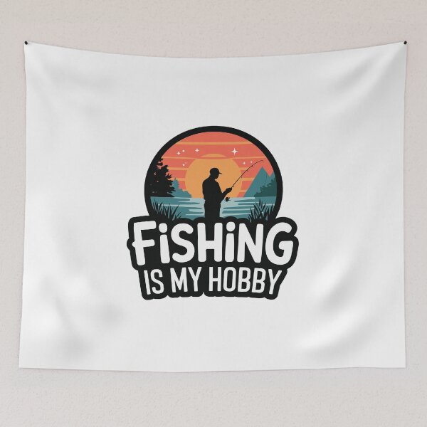 Item preview, La pesca es mi pasatiempo Diseño de silueta de puesta de sol retro designed and sold by EurekaHunters.