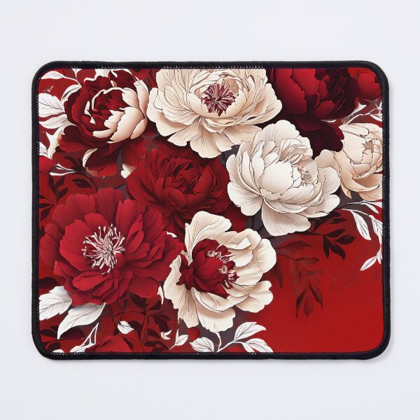 Item preview, A striking mix of red, white, and burgundy peonies designed and sold by Tchoice.