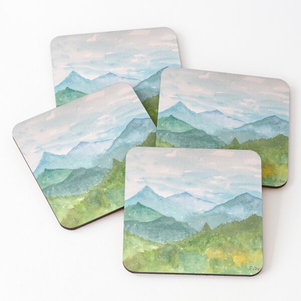 Item preview, Smoky Mountains, Blue and Green landscape  designed and sold by WatercolorFinds.