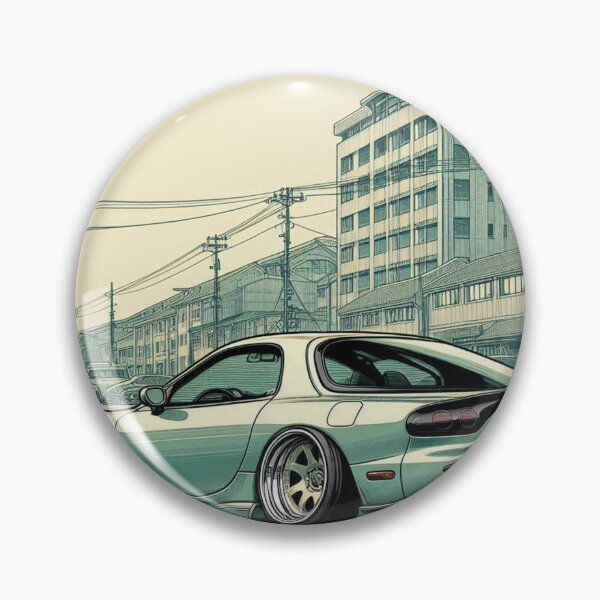 Item preview, Manga Style RX-7 FD Rotary without wing parked on a Japanese Street designed and sold by 73corners.