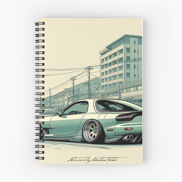 Item preview, Manga Style RX-7 FD Rotary without wing parked on a Japanese Street designed and sold by 73corners.