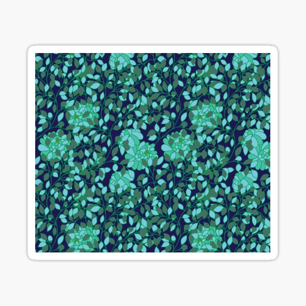 Green Leaves and Flowers Sticker