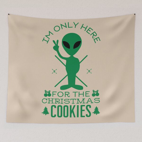 Item preview, I’m Only Here for the Christmas Cookies – Funny Holiday Baking Shirt | Alien  designed and sold by DesignDazzles.