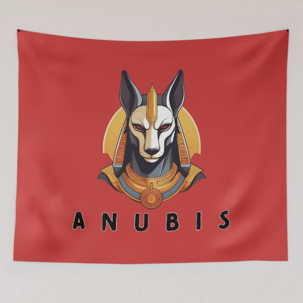 Item preview, vibrant colors Design depicts Anubis, the ancient Egyptian god and the underworld Guide. designed and sold by HEMRO.