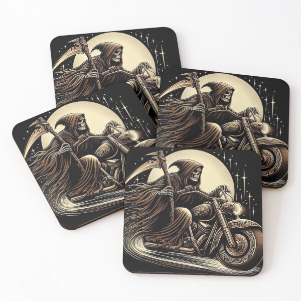 Item preview, Grim Reaper Motorcycle Art Deco Design  designed and sold by Halifaxartguy.
