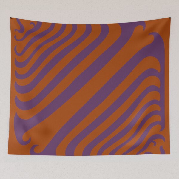 Item preview, RETRO HIPPIE PATTERN, lila on orange designed and sold by Arto Järvinen.