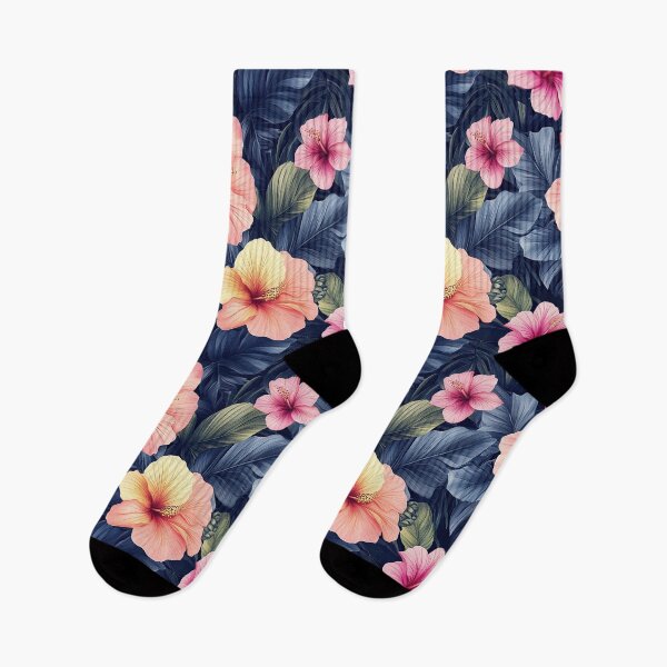 Item preview, Beautiful Hibiscus Flowers Pattern designed and sold by RetroPrints.