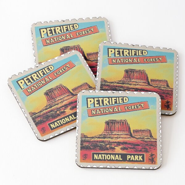Item preview, Desert Majesty: Petrified Forest Stamp Art designed and sold by Pujo Design.