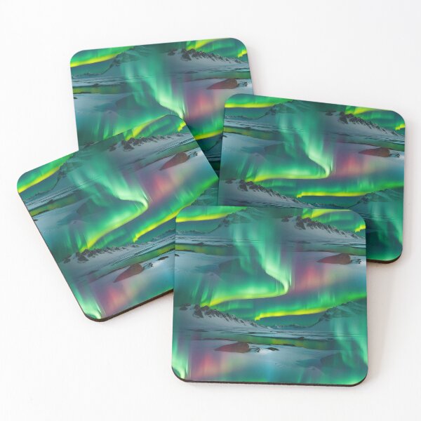 Item preview, Green Northern lights, polar lights photo landscape pattern designed and sold by patterncrow.