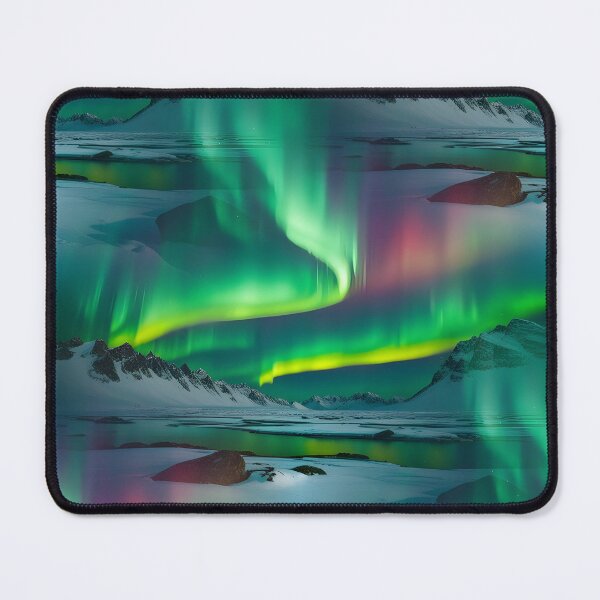Item preview, Green Northern lights, polar lights photo landscape pattern designed and sold by patterncrow.