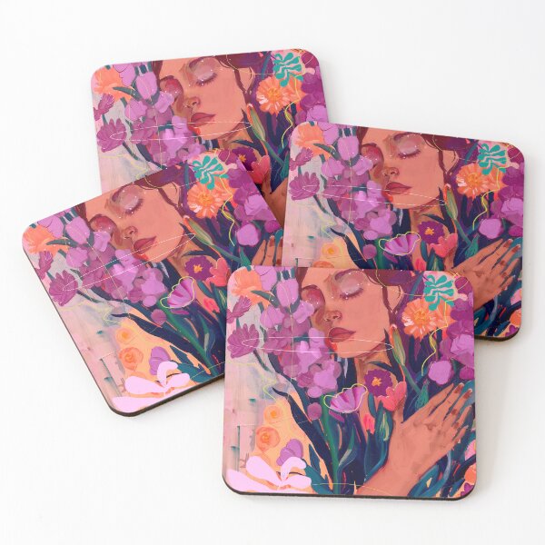 Item preview, Fleur Flower Woman Portrait Painting designed and sold by bowsbotanicals.