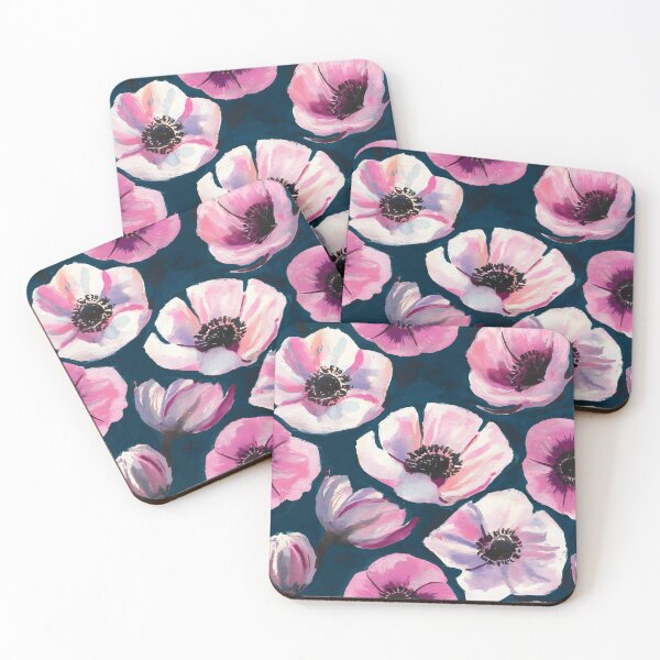 Artikelvorschau, Anemonenblütenmuster, handbemalt entworfen und verkauft von patterncrow.