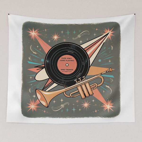Item preview, Sticker T-Shirt Design Trending: Trumpet & LP Vinyl  designed and sold by ForeverPrintsOK.