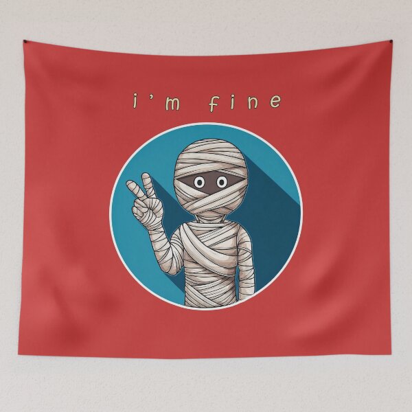 Item preview, " I'm fine " Funny cartoon illustration Design. designed and sold by HEMRO.