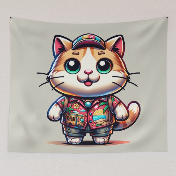 Item preview, Cat Wearing Tacky Tourist Shirt designed and sold by BassHeadMomma.