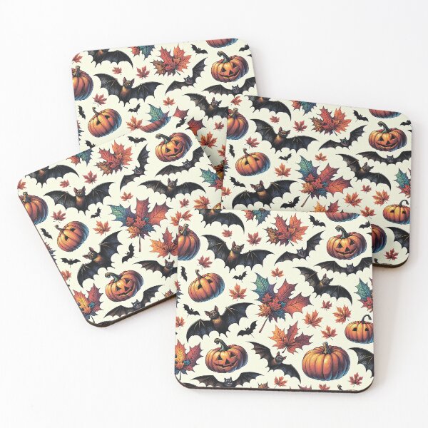 Item preview, Pumpkins, autumn leaves and bats. designed and sold by MagelliShop.