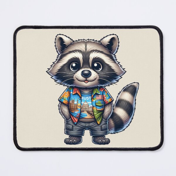Item preview, Raccoon Wearing Tacky Tourist Shirt designed and sold by BassHeadMomma.