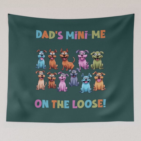 Item preview, Colorful Cartoon Dogs with Playful Text designed and sold by ART-HOME-PAWS.