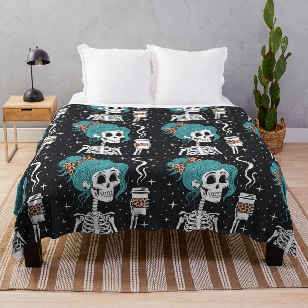 Item preview, Skeleton Women Drinks Coffee designed and sold by trendspatterns.