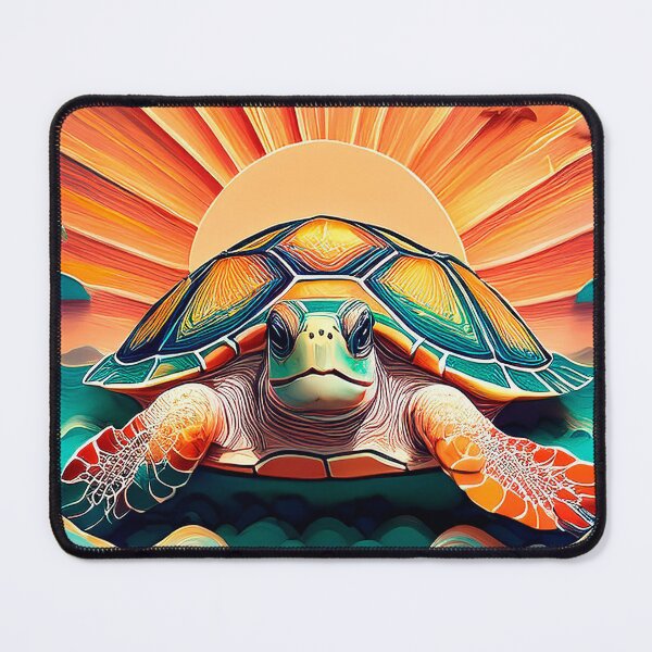 Item preview, Sea Turtle Sunset and Waves Retro Vintage Turtle Artwork designed and sold by Mandeville Photography.