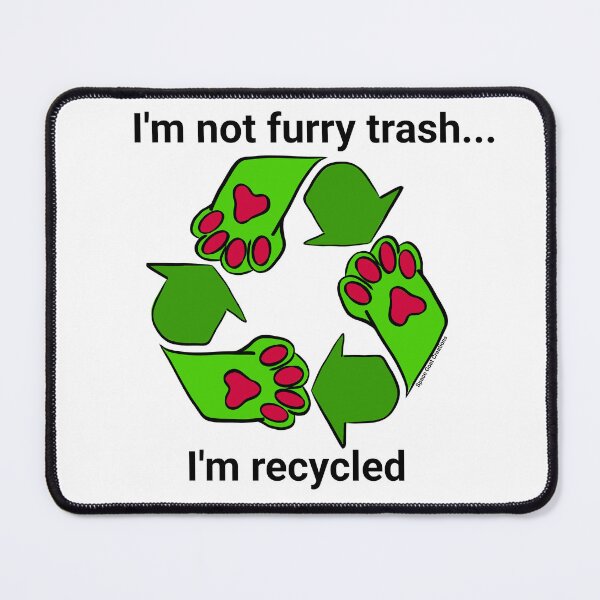 Item preview, recycled furry trash designed and sold by OliveSpaceGoat.