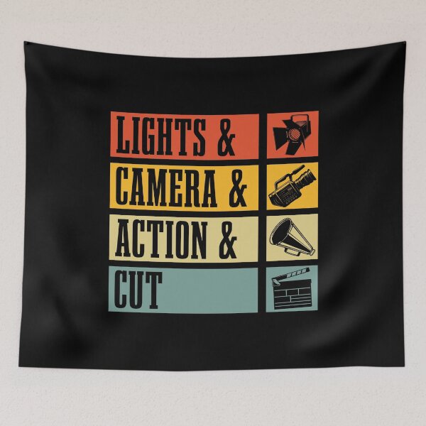 Item preview, Film Director Lights & Camera & Retro Film Movie designed and sold by tshirtconcepts.