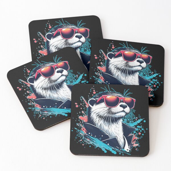 Item preview, Otter in Sunglasses Splash Art  designed and sold by TomFrontierArt.