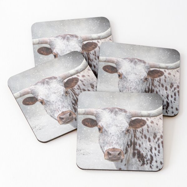 Item preview, Brown and White Longhorn in the Snow designed and sold by Elisabeth Lucas.