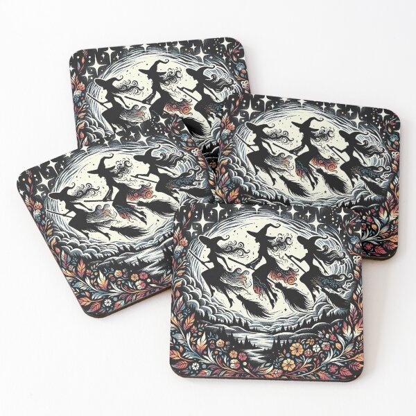 Item preview, Three witches on brooms designed and sold by MagelliShop.