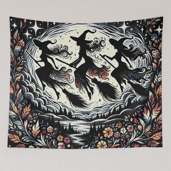 Item preview, Three witches on brooms designed and sold by MagelliShop.