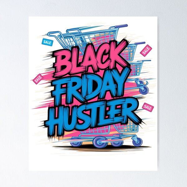 Item preview, Colorful Black Friday Hustler Shopping Enthusiast Design T-shirt designed and sold by DigitalArtByNow.
