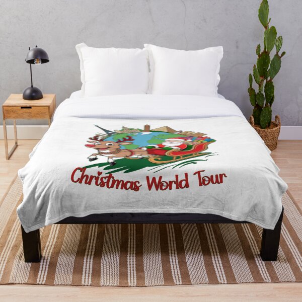 Item preview, Papá Noel con renos y trineo en un viaje alrededor del mundo - cartel navideño retro vintage designed and sold by pod24.