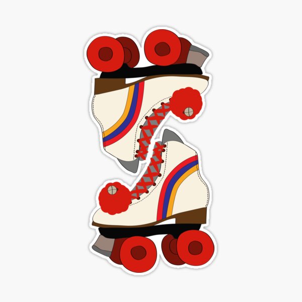 Striped Roller Skate with Pom Pom Greeting Card for Sale by jenbucheli