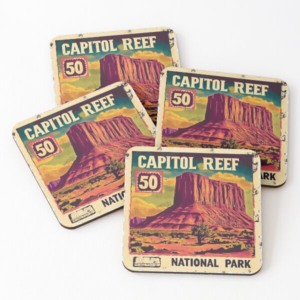 Item preview, Capitol Reef National Park Vintage Postage Stamp Artwork designed and sold by Pujo Design.