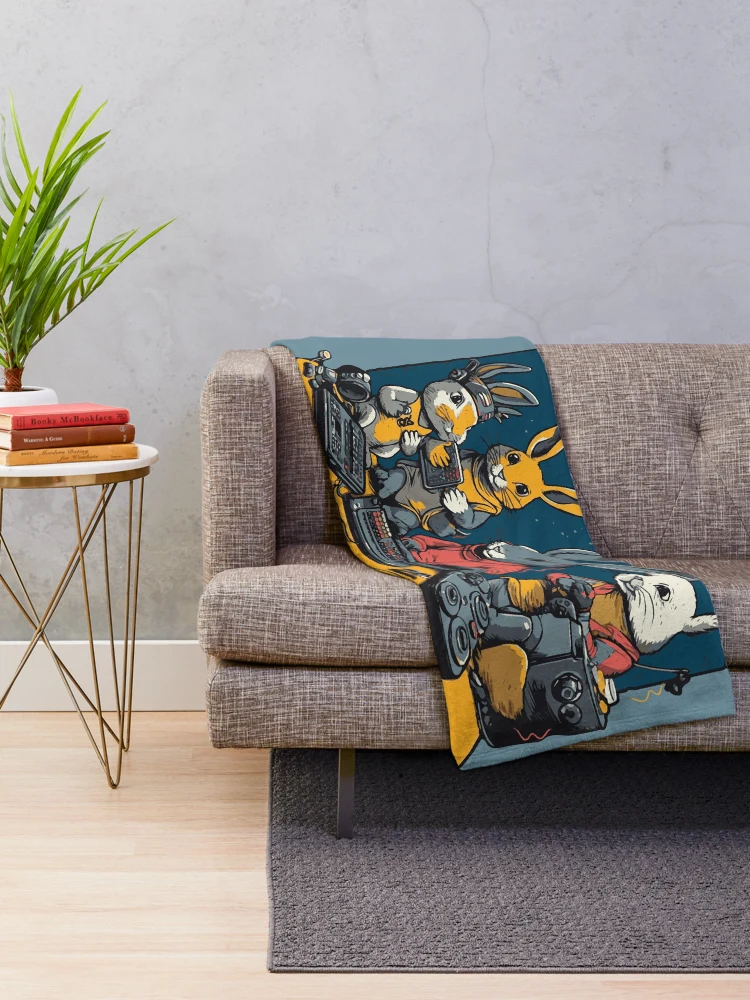 Thumbnail 2 of 6, Throw Blanket, Rabid Rabbit Rave designed and sold by typicalartguy.