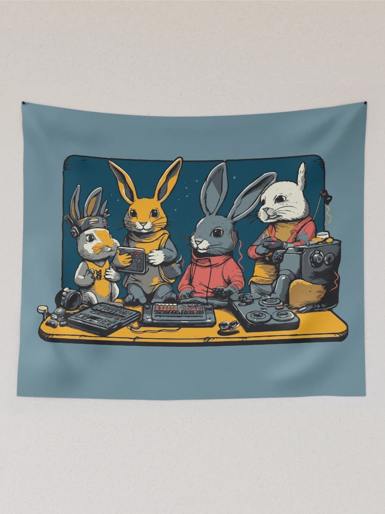 Thumbnail 2 of 3, Tapestry, Rabid Rabbit Rave designed and sold by typicalartguy.