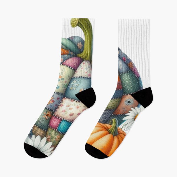 Aperçu de l'œuvre Patchwork de citrouilles, marguerites, automne, créée et vendue par deniz kaya.