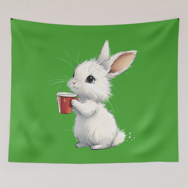 Item preview, Fluffy rabbit coffee time designed and sold by Brendon987.