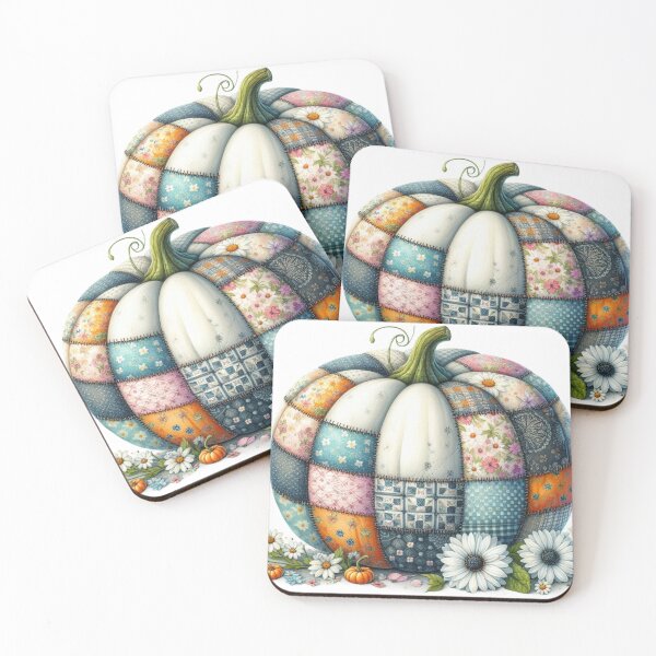Item preview, Patchwork Pumpkin,Daisy Flower,Fall, designed and sold by deniz kaya.