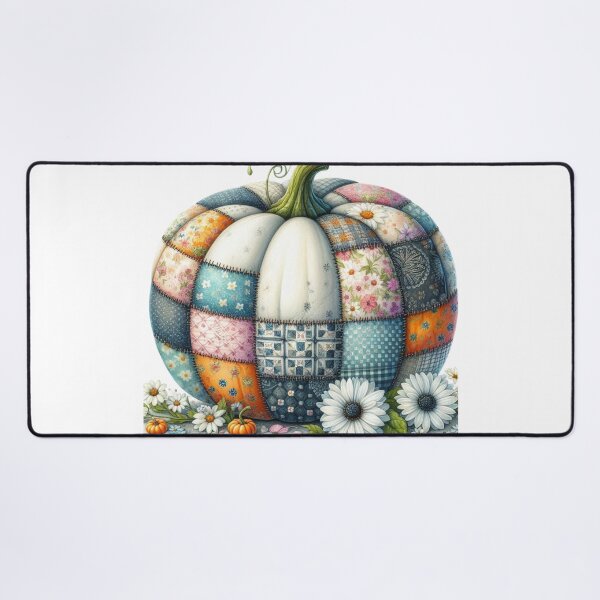 Item preview, Patchwork Pumpkin,Daisy Flower,Fall, designed and sold by deniz kaya.