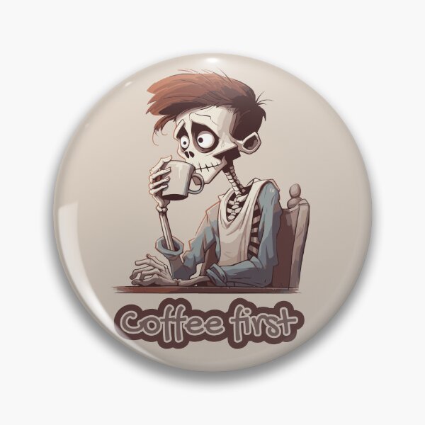 Item preview, Funny Tired Skeleton Cartoon | Coffee Lover | Tired Parent Humor | Overworked Office Life Art designed and sold by CroesCreations.