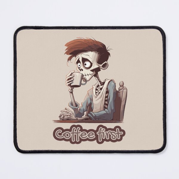 Item preview, Funny Tired Skeleton Cartoon | Coffee Lover | Tired Parent Humor | Overworked Office Life Art designed and sold by CroesCreations.