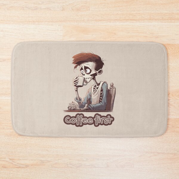 Item preview, Funny Tired Skeleton Cartoon | Coffee Lover | Tired Parent Humor | Overworked Office Life Art designed and sold by CroesCreations.