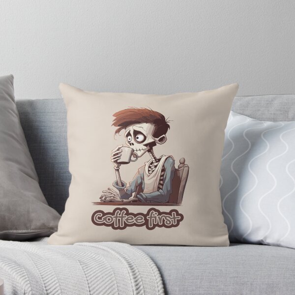 Item preview, Funny Tired Skeleton Cartoon | Coffee Lover | Tired Parent Humor | Overworked Office Life Art designed and sold by CroesCreations.