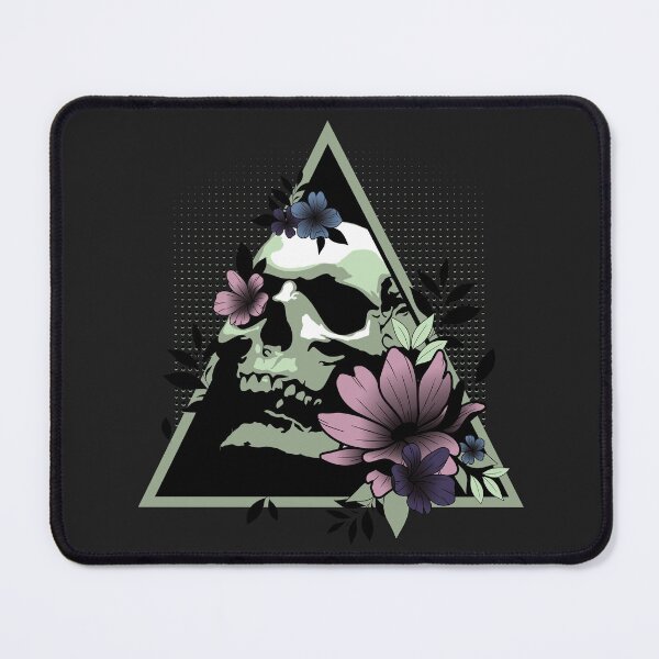 Item preview, Skull in triangle and flowers designed and sold by Sima Sirus.