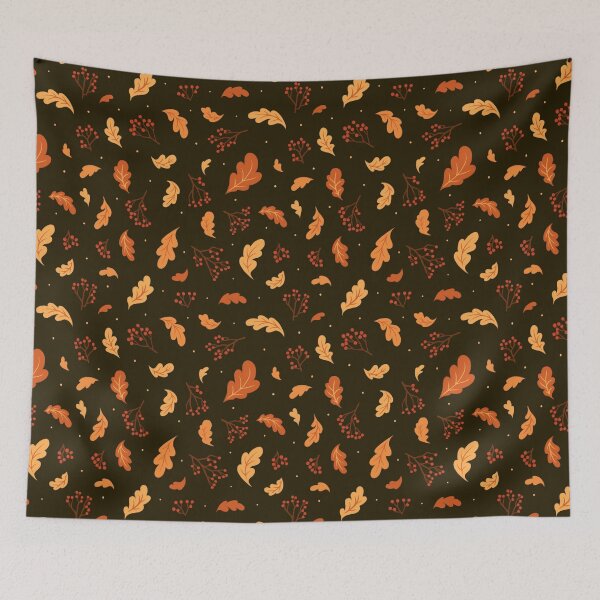 Item preview, Autumn Leaves Pattern Black  designed and sold by moon-rina.
