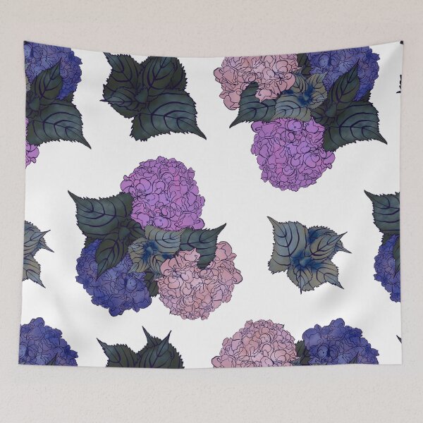 Item preview, Happy Hydrangeas Pink and Purple designed and sold by LaniKaiArtistry.